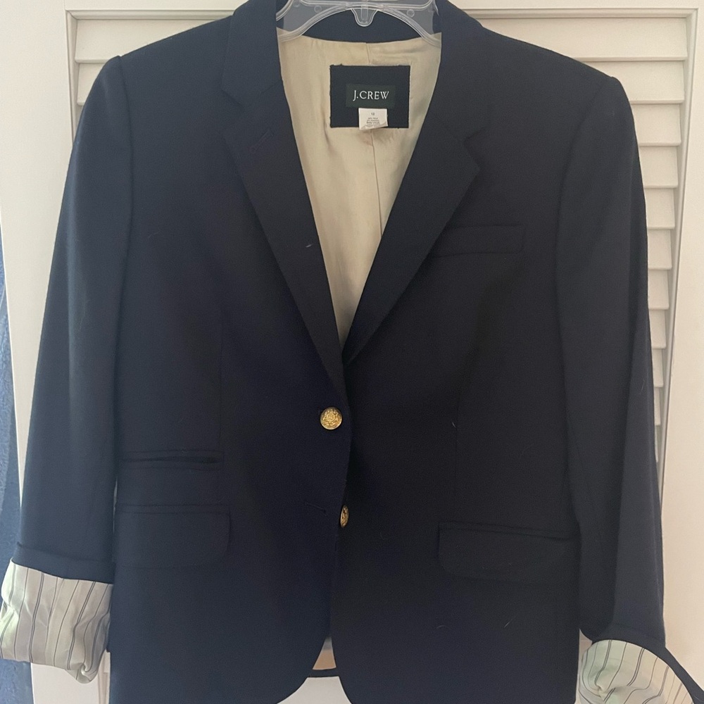 J. Crew Navy Cropped Blazer